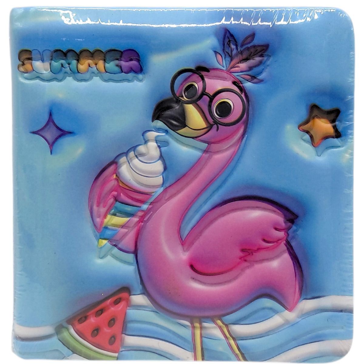 Блокнот 3D 10Х9,5 см "Фламінго" (БЛАКИТНИЙ)  фото 1