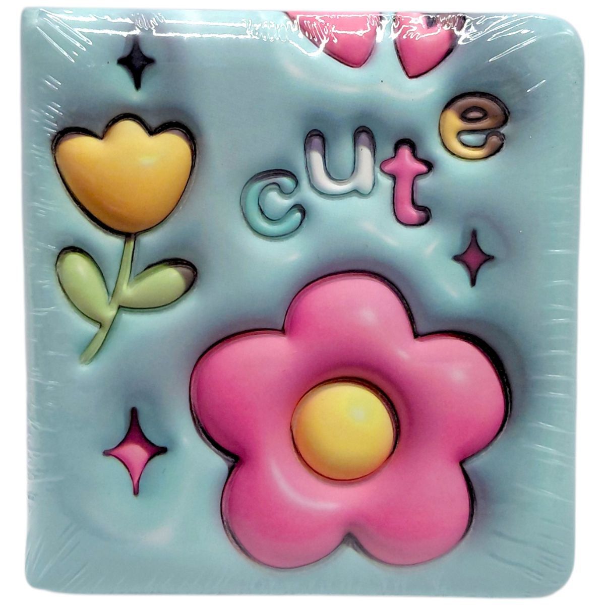 Блокнот 3D 10х9,5 см "Квіти" (БІРЮЗОВИЙ)  фото 1