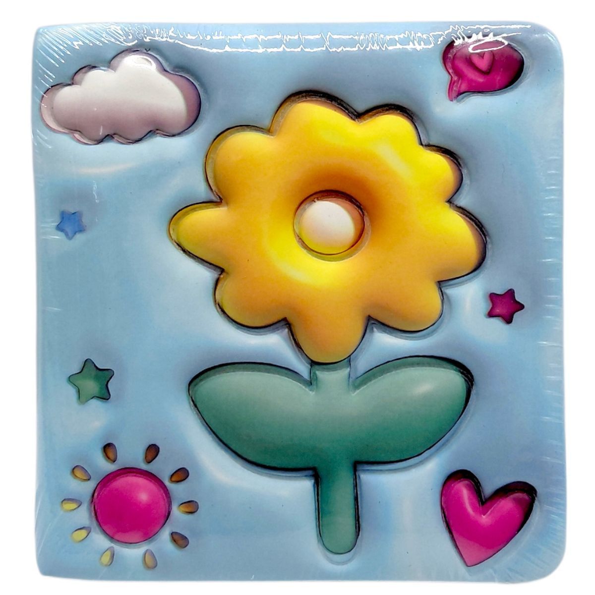 Блокнот 3D 10х9,5 см "Квіти" (БЛАКИТНИЙ)  фото 1