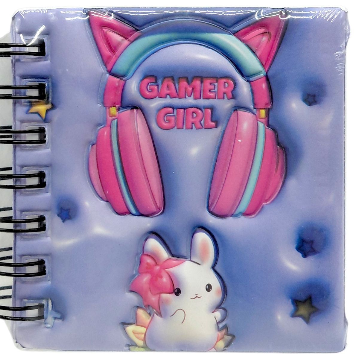 Блокнот 3D на пружине 10Х9,5 см "Кролик" (СИНИЙ)  фото 1