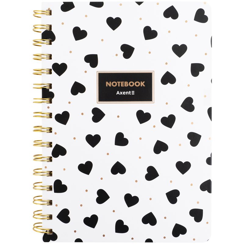 Блокнот на спіралі тв.  об. , А5, 80 арк, кл, Black&White  фото 1