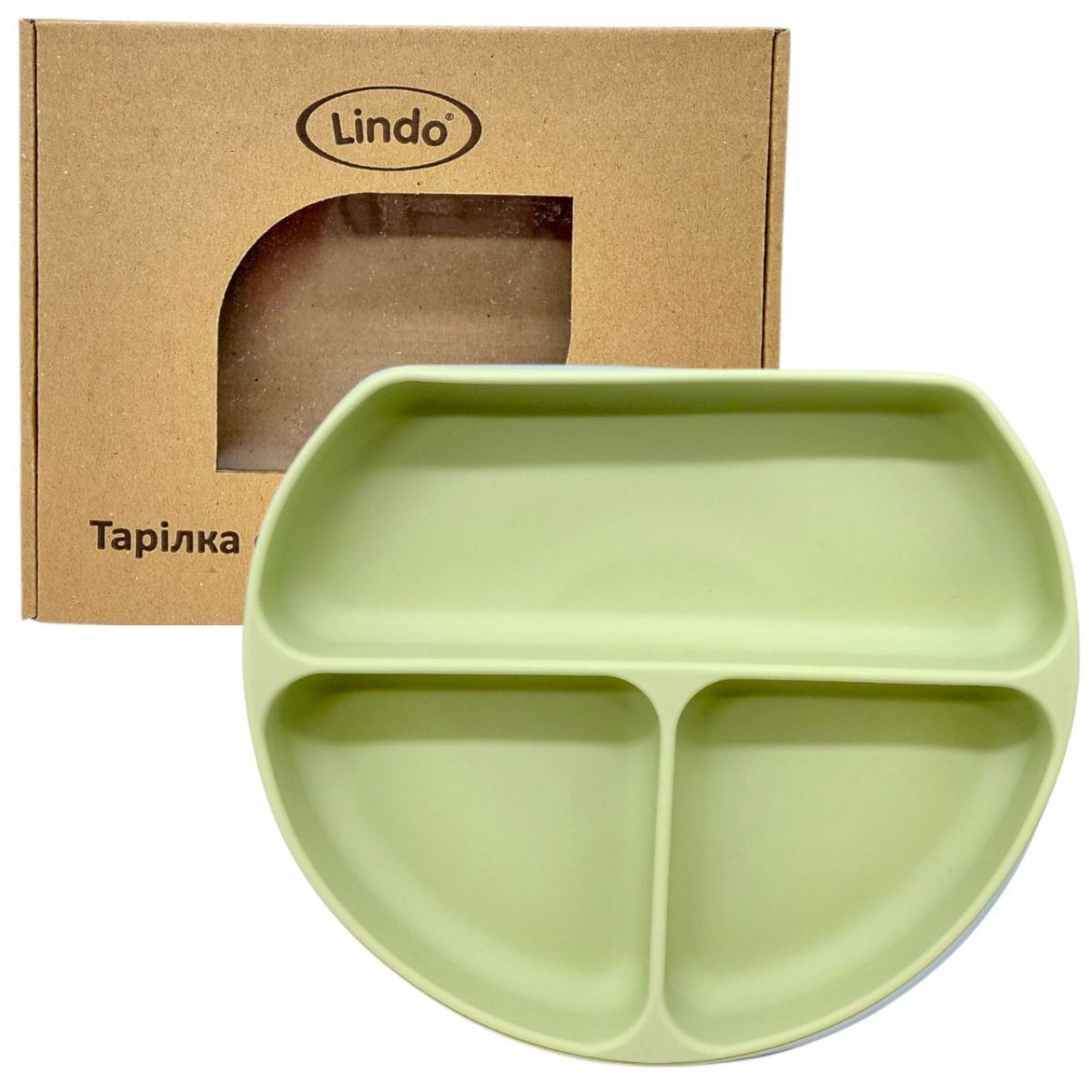 Тарілка секційна силікон (ЗЕЛЕНА)  фото 1