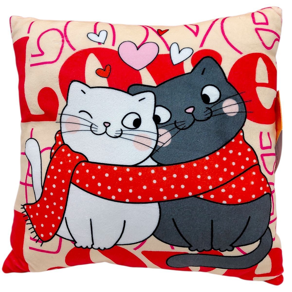 Подушка з принтом "Котики" 30х30 см  фото 1