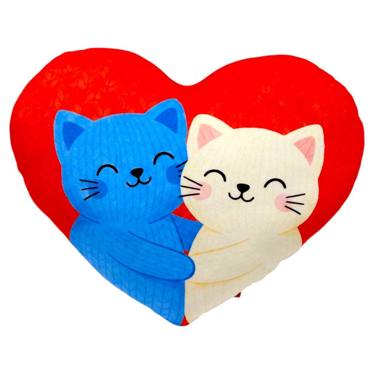 Подушка з принтом "Серце.  Котики" 36х27 см  фото 1