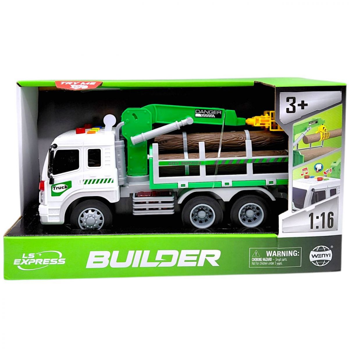 Фрикційна вантажна машинка з навантажувачем і дровами  фото 1