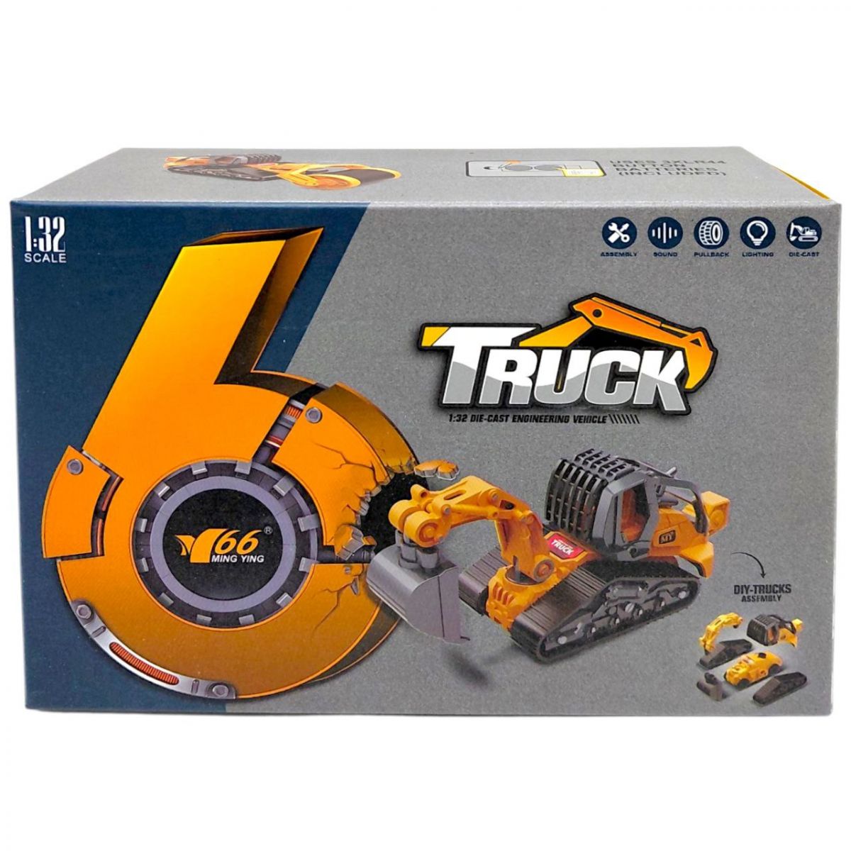 Металлический трактор с набором ковшей (7х12х17см)  фото 1