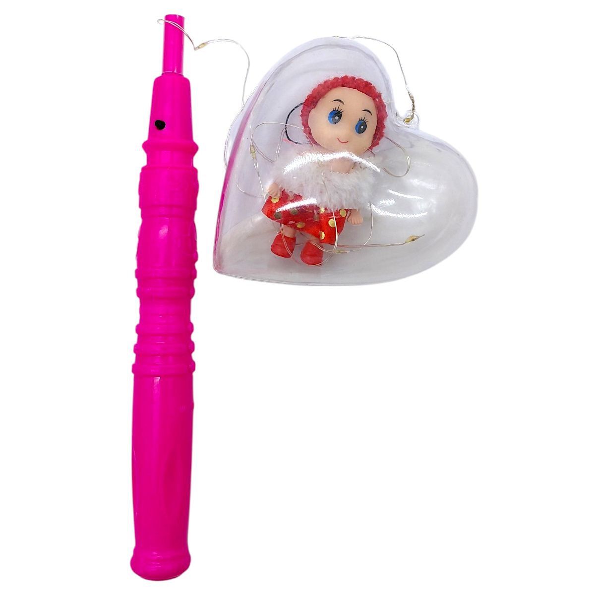 Світяшка "Сердце з лялькою-брелоком" (ЧЕРВОНА) на паличці  фото 1