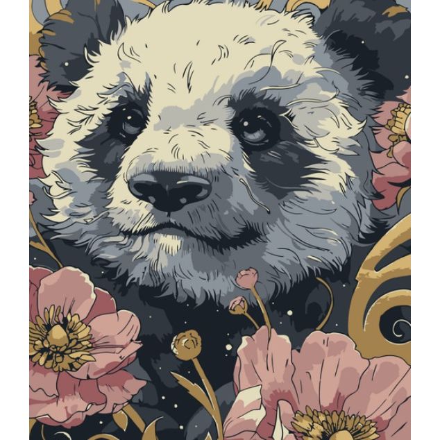 Картина за номерами "Квіткова пандочка" 40х50 см  фото 1