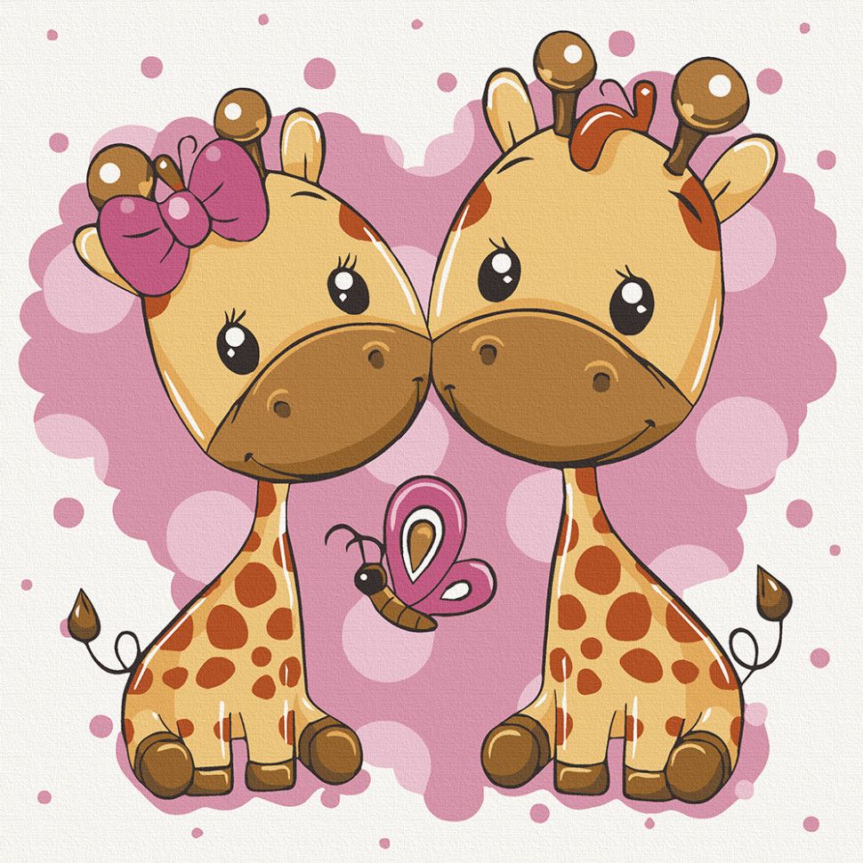 Картина за номерами "Жирафики" 30х30 см  фото 1