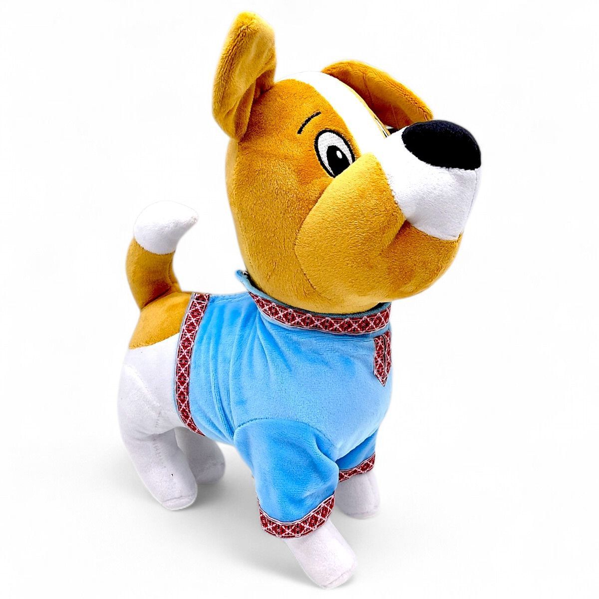 М'яка іграшка "Пес Патрон у вишиванці" 28 см (БЛАКИТНІЙ)  фото 1