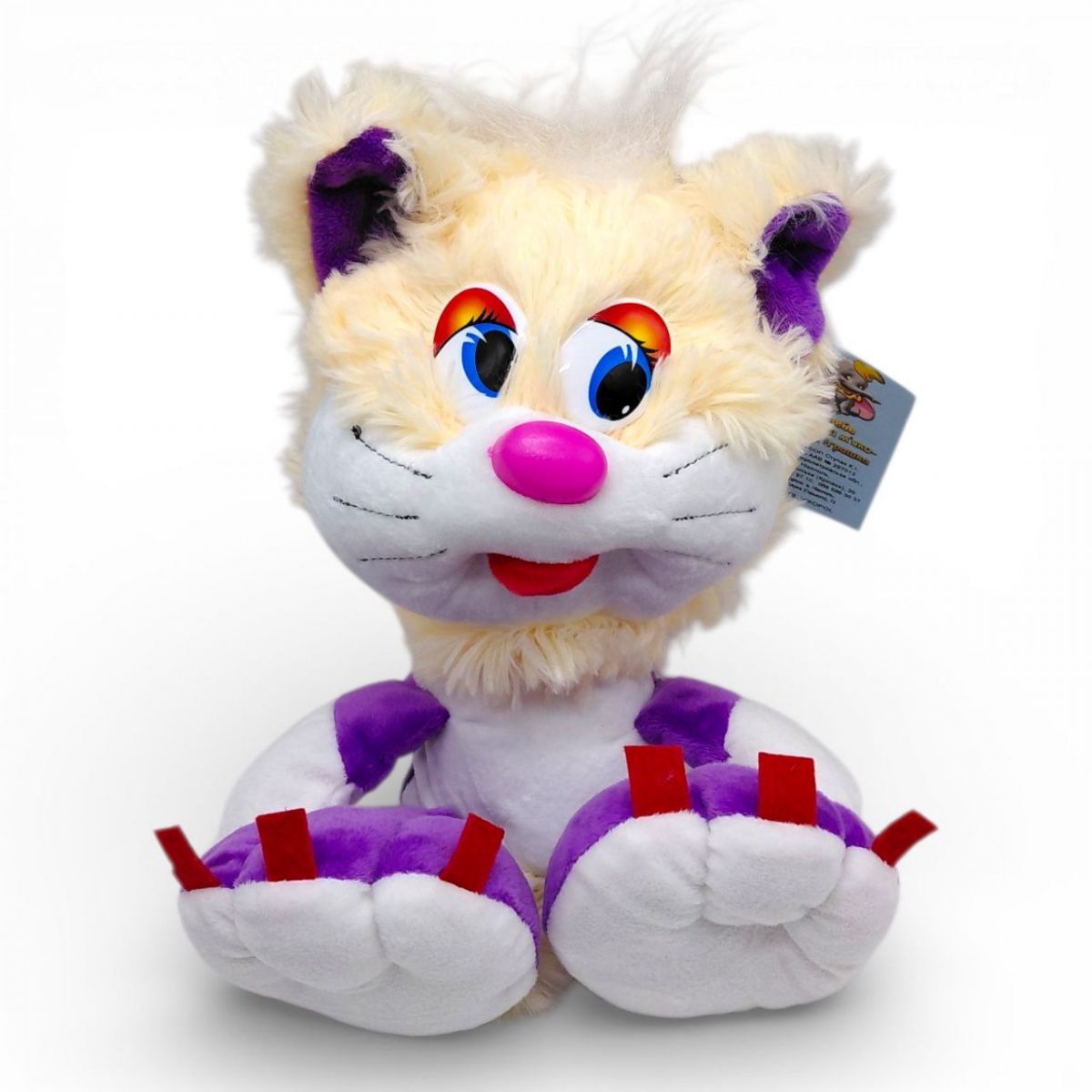 Мʼяка іграшка "Коротишка кіт", 14х20х24 (ФІОЛЕТОВИЙ)  фото 1