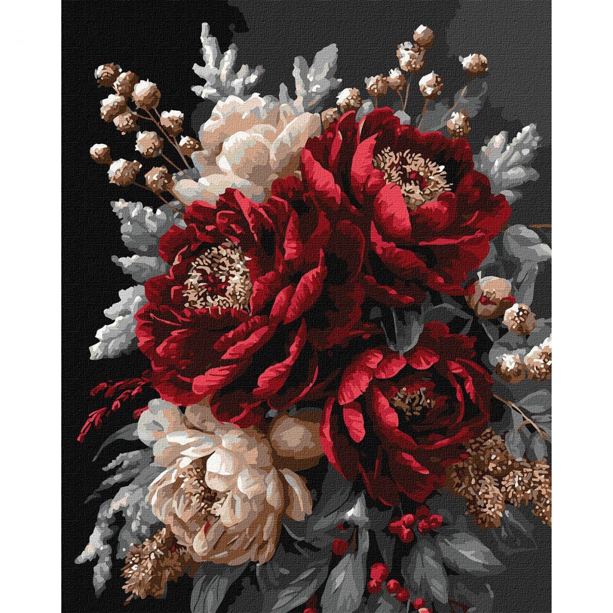 Картина за номерами  з фарбами металік "Квітковий спокій" 40х50 см  фото 1