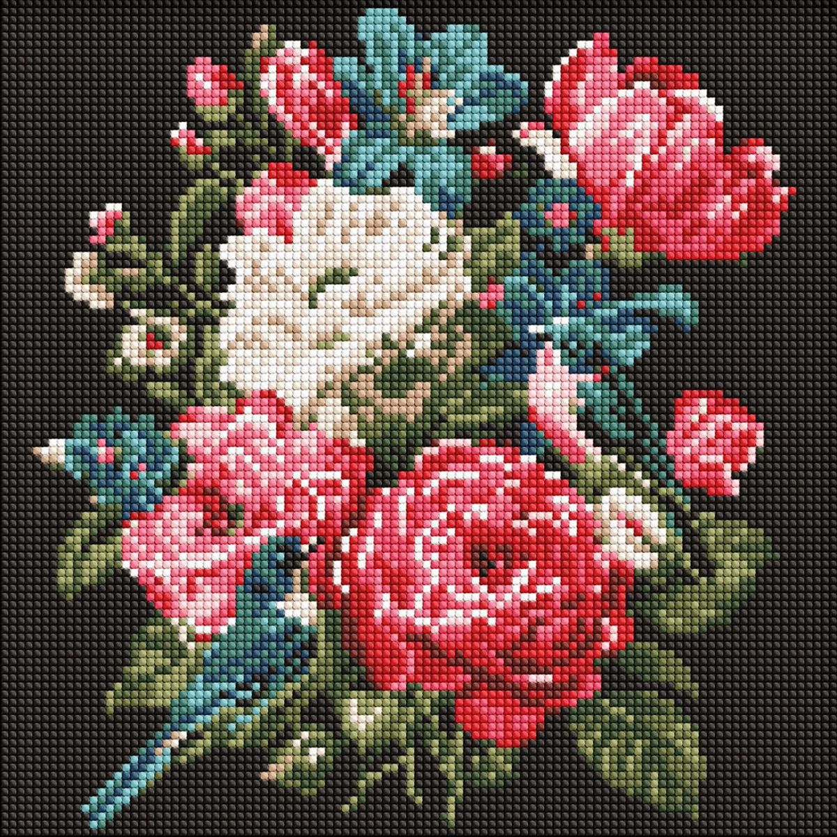 Алмазна мозаїка "Букет життя" 30х30 см  фото 1