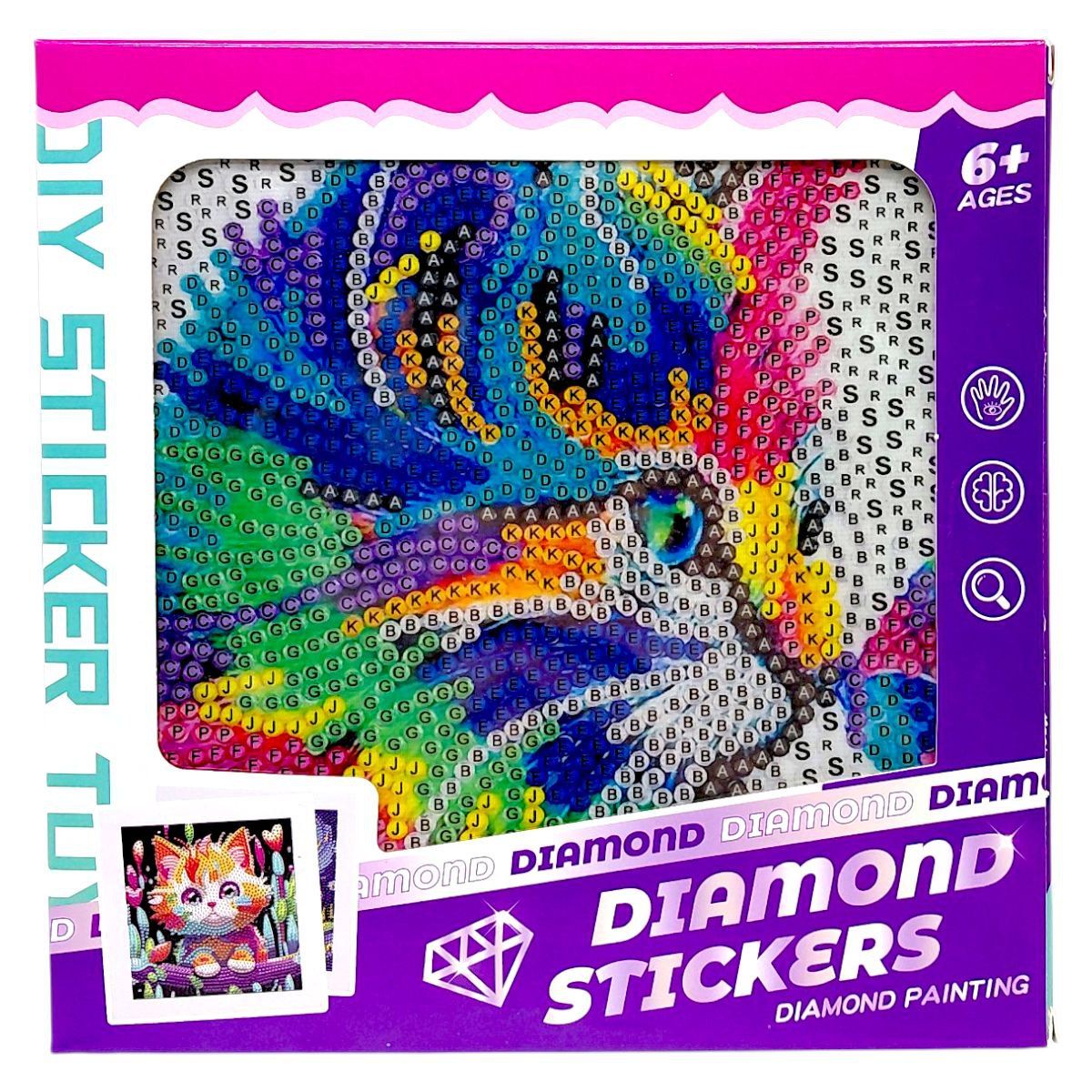 Алмазна мозаїка (стрази, інструменти, рамка) в коробці 17,5х17,5 см  фото 1