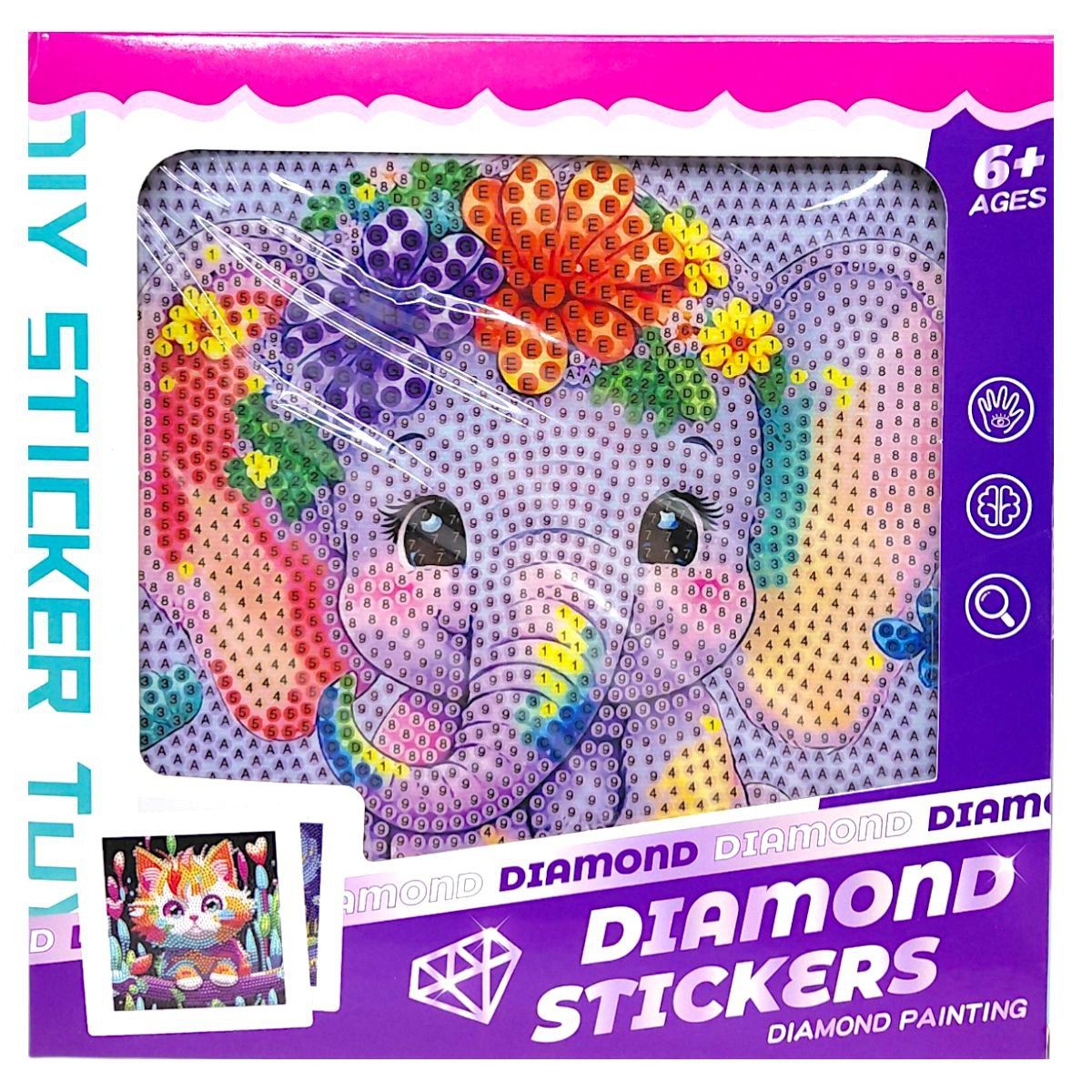 Алмазна мозаїка (стрази, інструменти, рамка) в коробці 17,5х17,5 см  фото 1