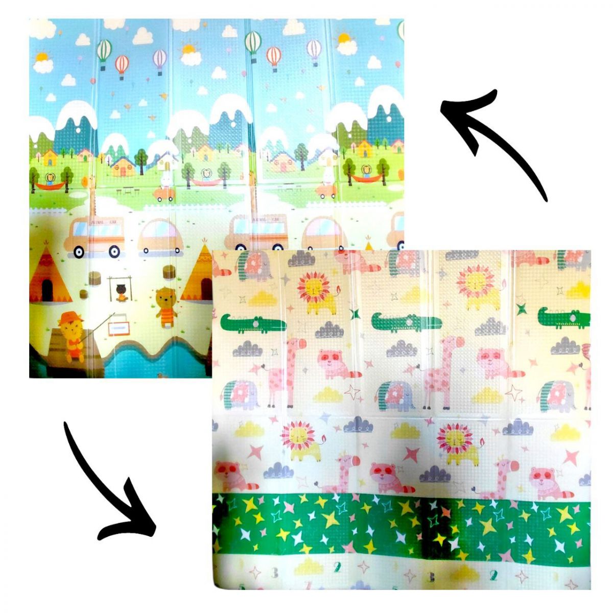 Килимок ігровий (ТЕРМО) 2-х сторонній EVA D-28059 (20) 180х200х0. 8см, в сумці  фото 1