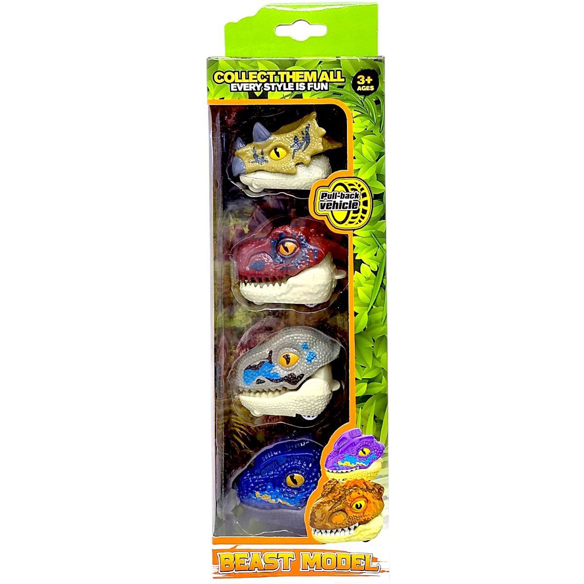 Набір машин Динозаврики, 4 машинки, інерція, в коробці (ВИД 2)  фото 1