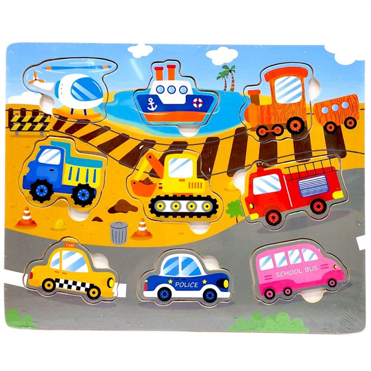 Вкладиші деревʼяні, 22,5х18 см (ТРАНСПОРТ)  фото 1