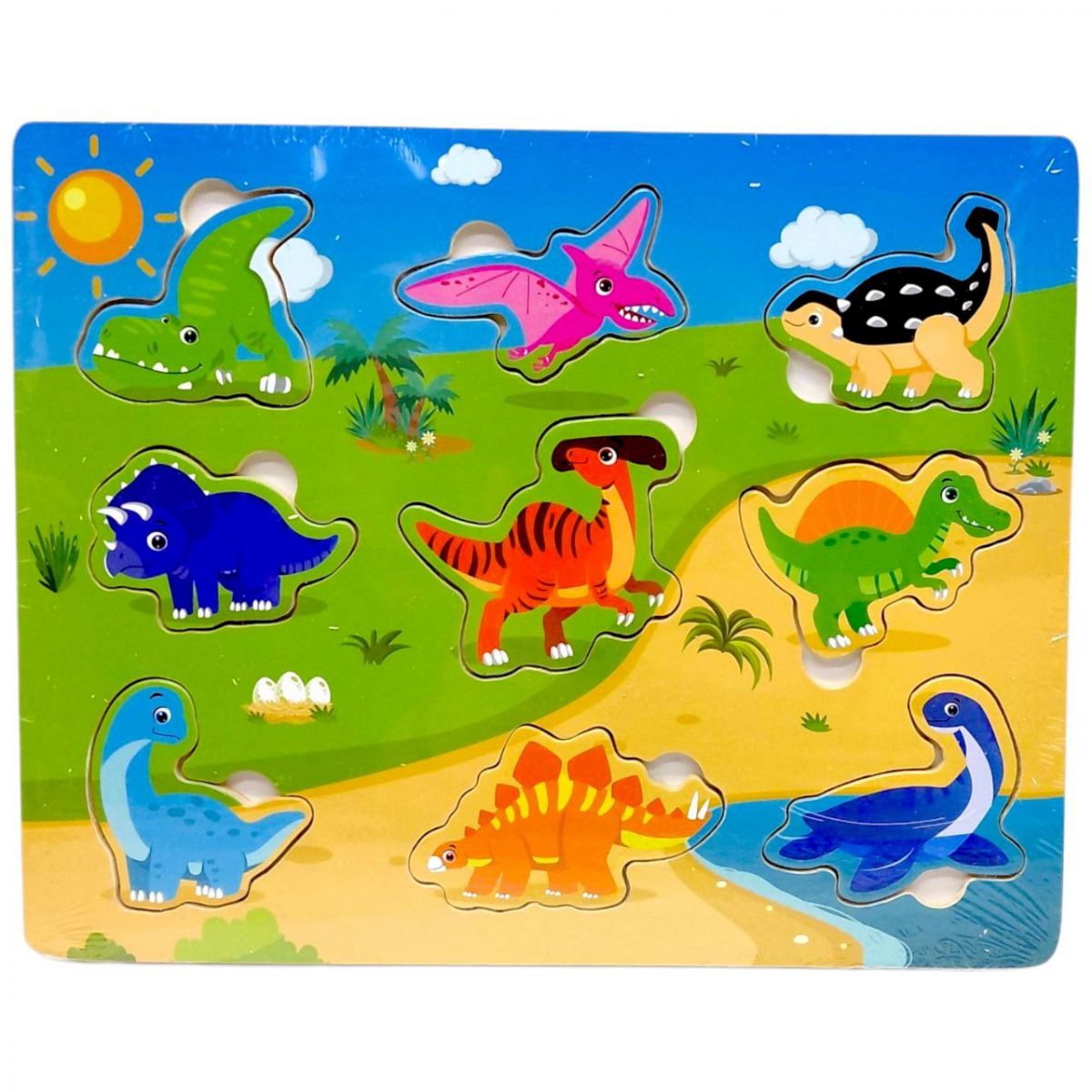 Вкладиші деревʼяні, 22,5х18 см (ДИНОЗАВРИ)  фото 1