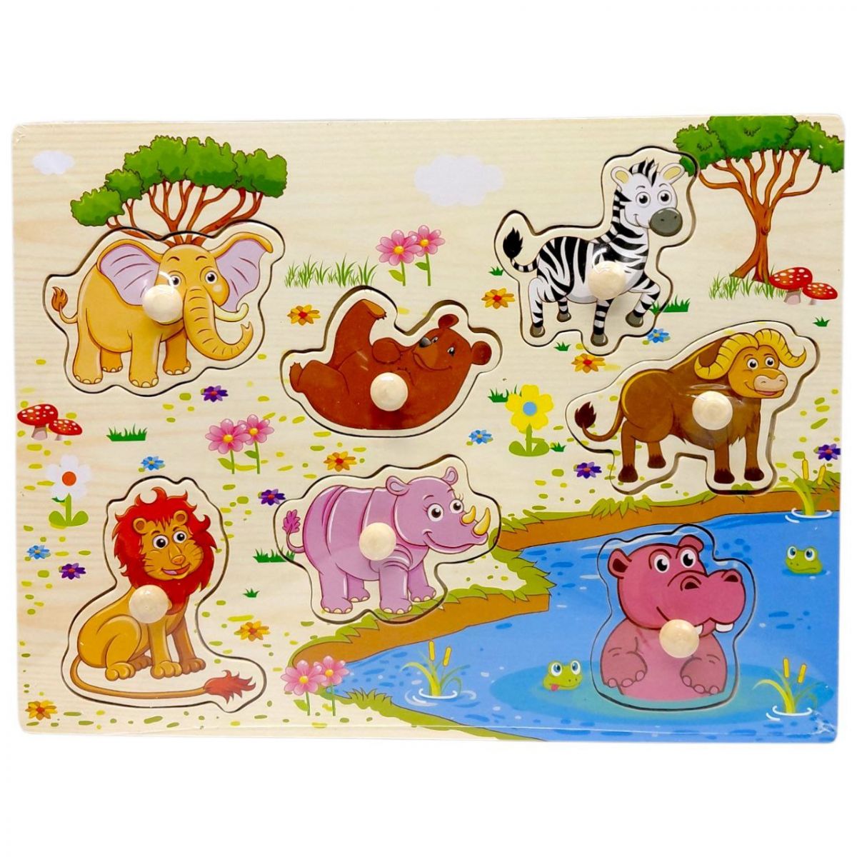 Вкладиші деревʼяні з ручками, 30х22. 5 см (ТВАРИНИ, вид2)  фото 1