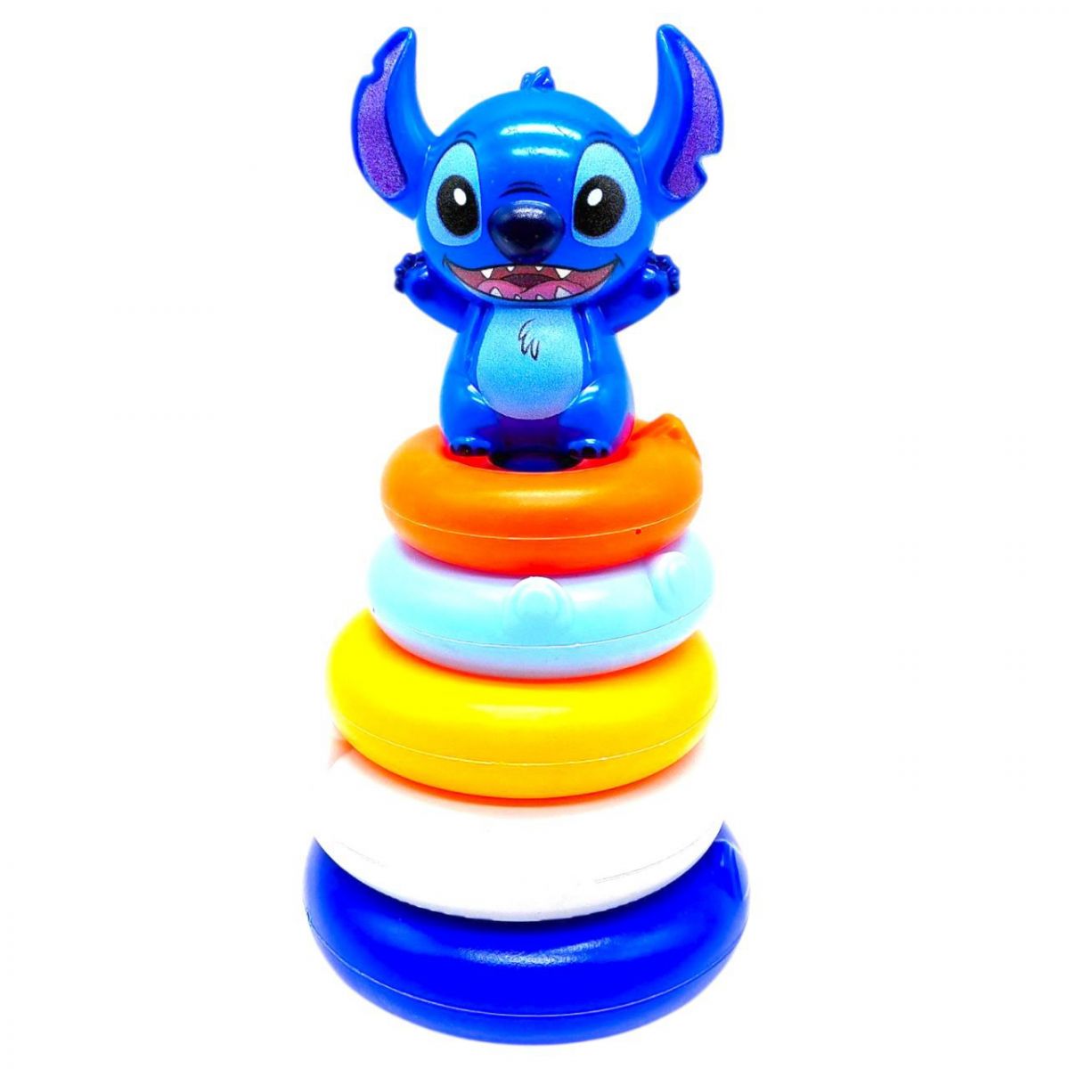 Пирамидка высота 20 см, фигурка героя, стикеры, 5 колец разного диаметра, в сетке  фото 1