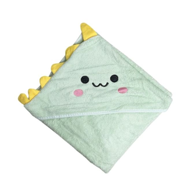 Дитячий рушник з капюшоном, розмір 80*80 см (ЗЕЛЕНИЙ)  фото 1