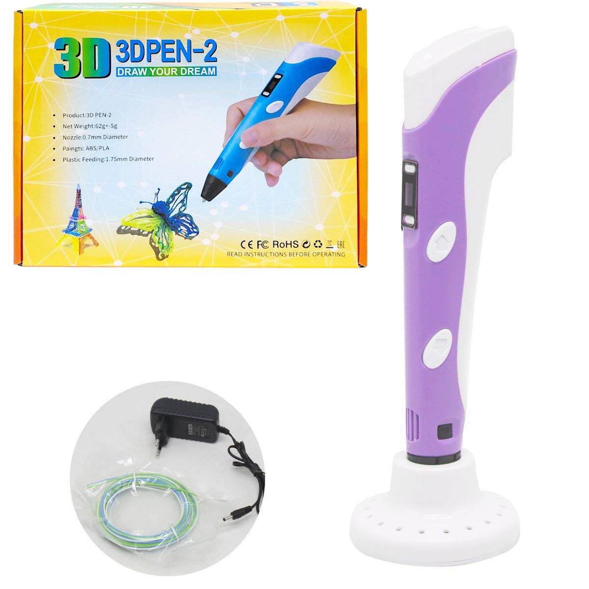 Набір 3D-ручка в коробці (ФІОЛЕТОВА)  фото 1
