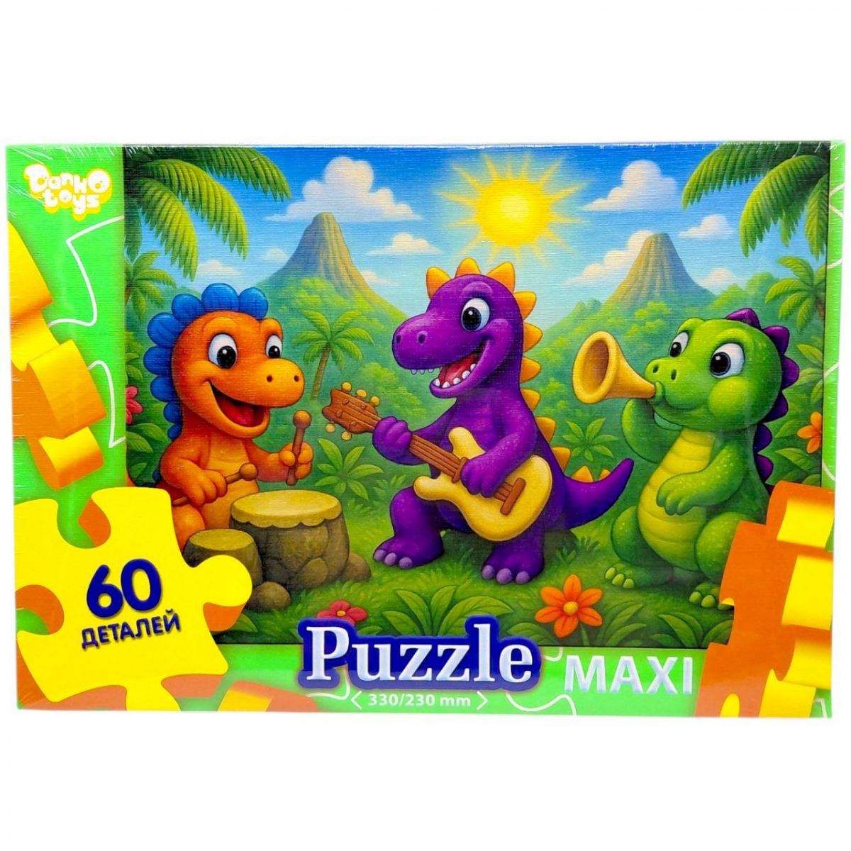 МАКСІ ПАЗЛИ на 60 ЕЛЕМЕНТІВ (музичні динозаври)  фото 1