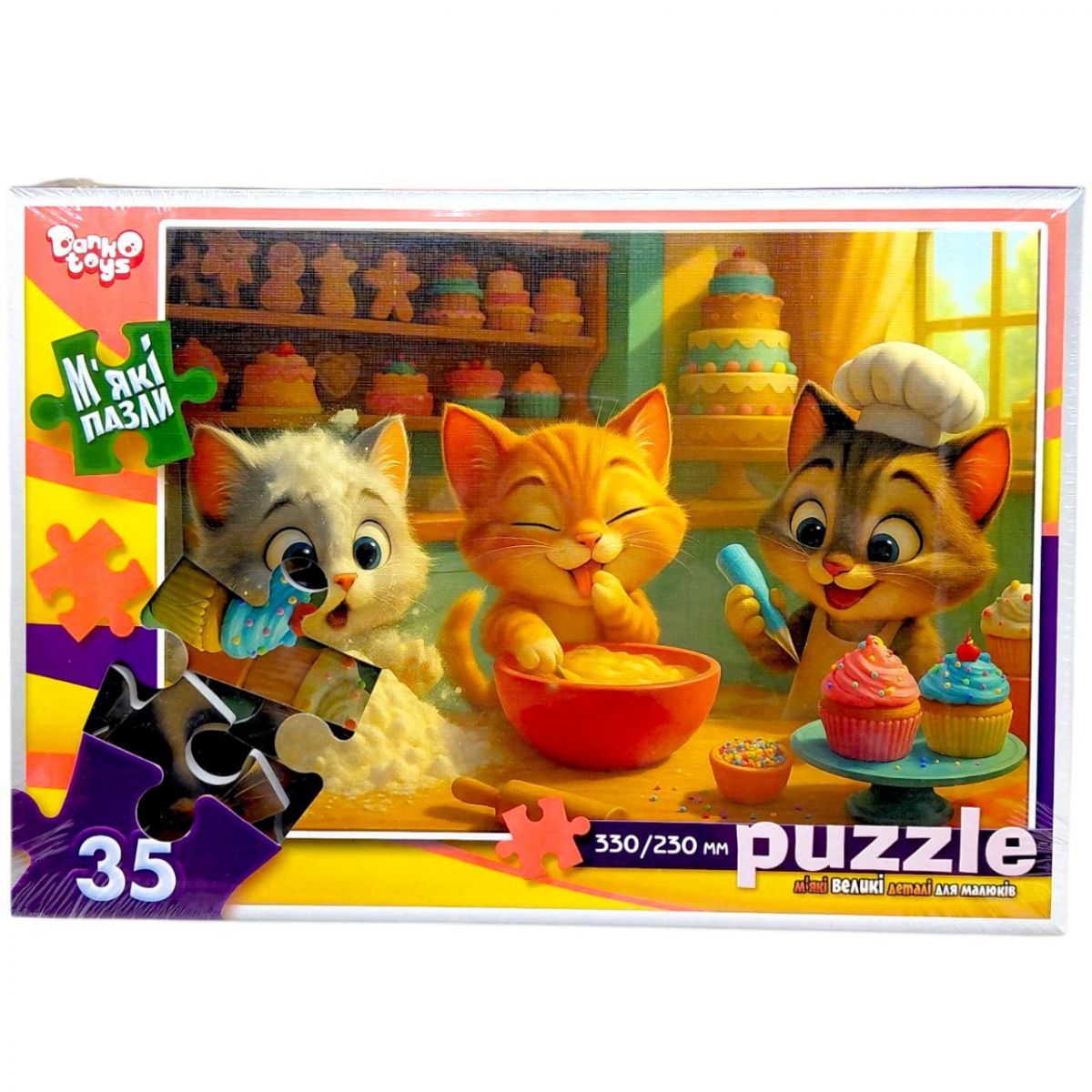 МʼЯКІ ПАЗЛИ 35 ЕЛЕМЕНТІВ (КОТИ КОНДИТЕРИ)  фото 1