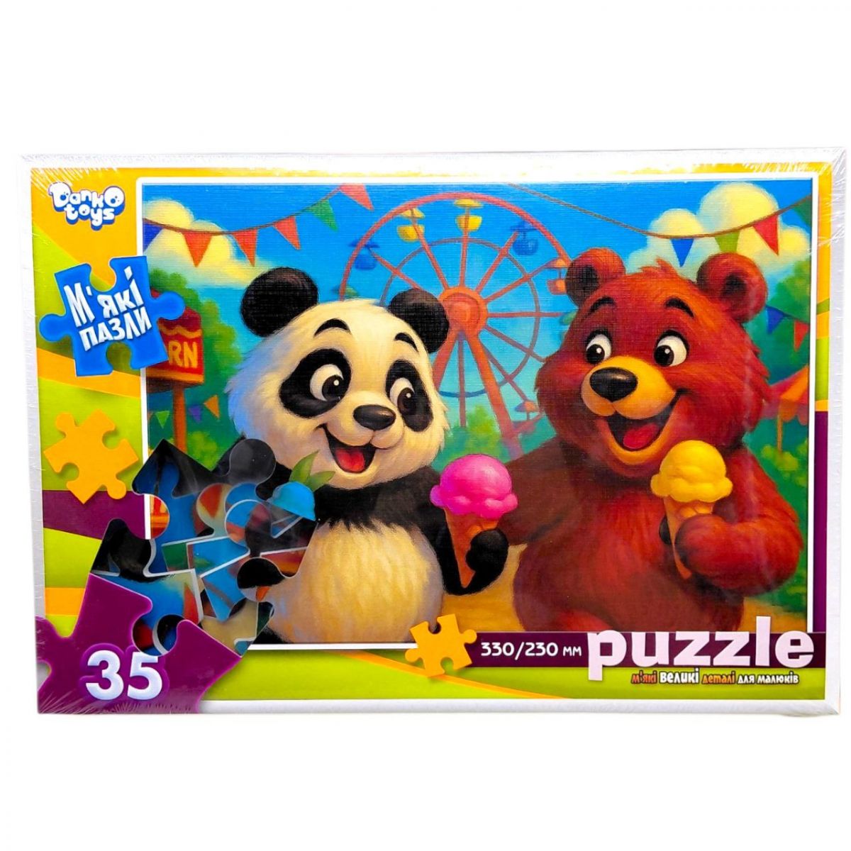 МʼЯКІ ПАЗЛИ 35 ЕЛЕМЕНТІВ (ВЕДМЕДІ В ПАРКУ)  фото 1