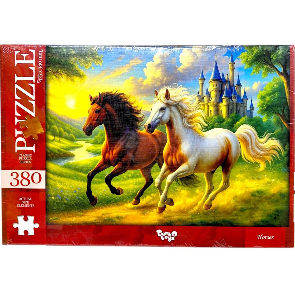 ПАЗЛИ, 380 ЕЛЕМЕНТІВ, дитячі та дорослі (ПАРА КОНЕЙ)  фото 1