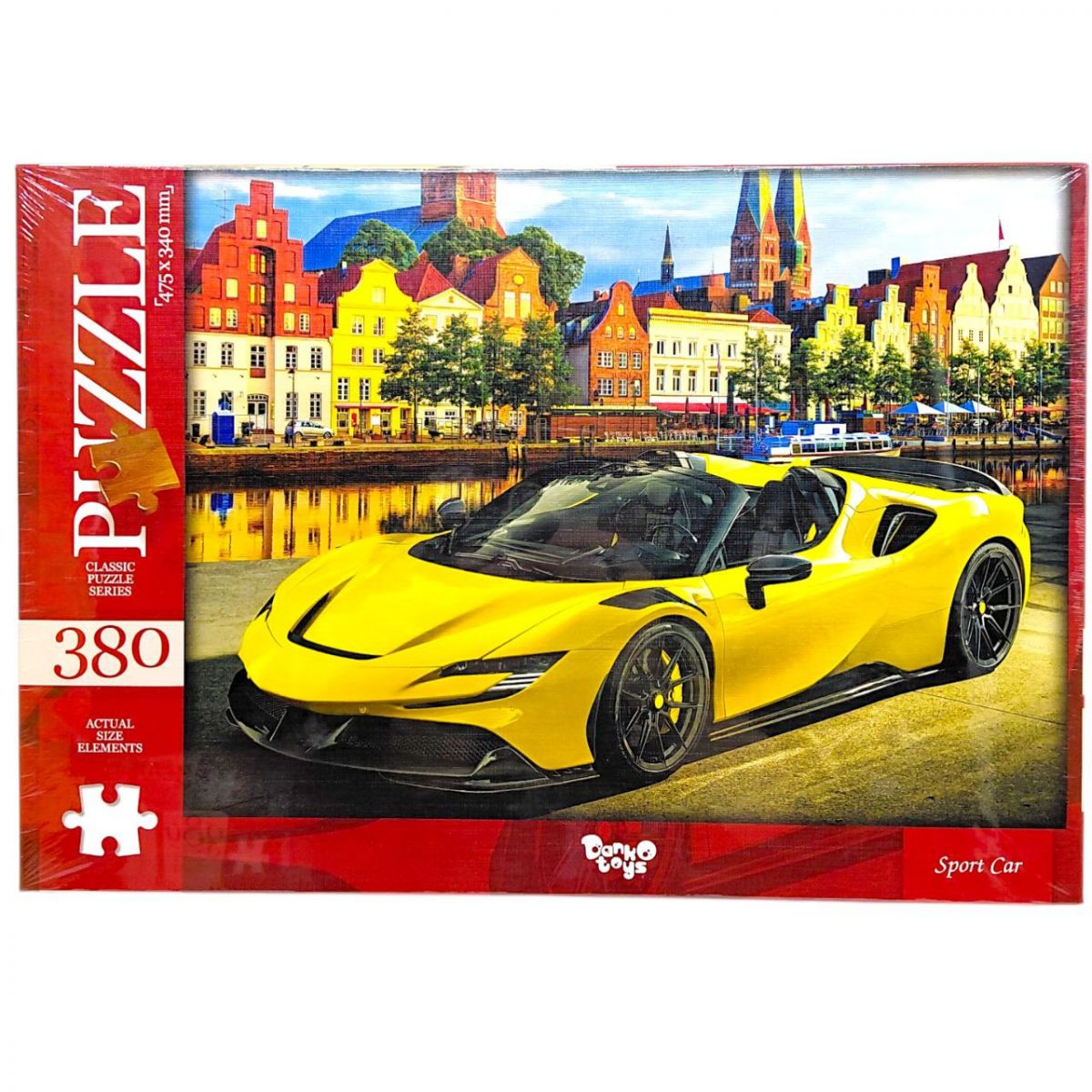 ПАЗЛИ, 380 ЕЛЕМЕНТІВ для дітей та дорослих (ЖОВТИЙ СПОРТКАР)  фото 1