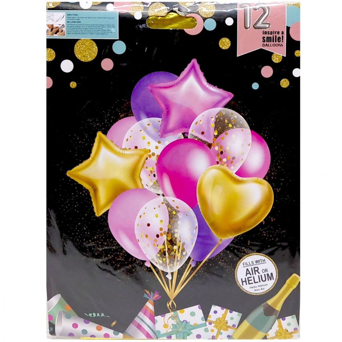 Кулі набір-букет 12шт (3шт. -45см,9шт. -30см) (30867)  фото 1