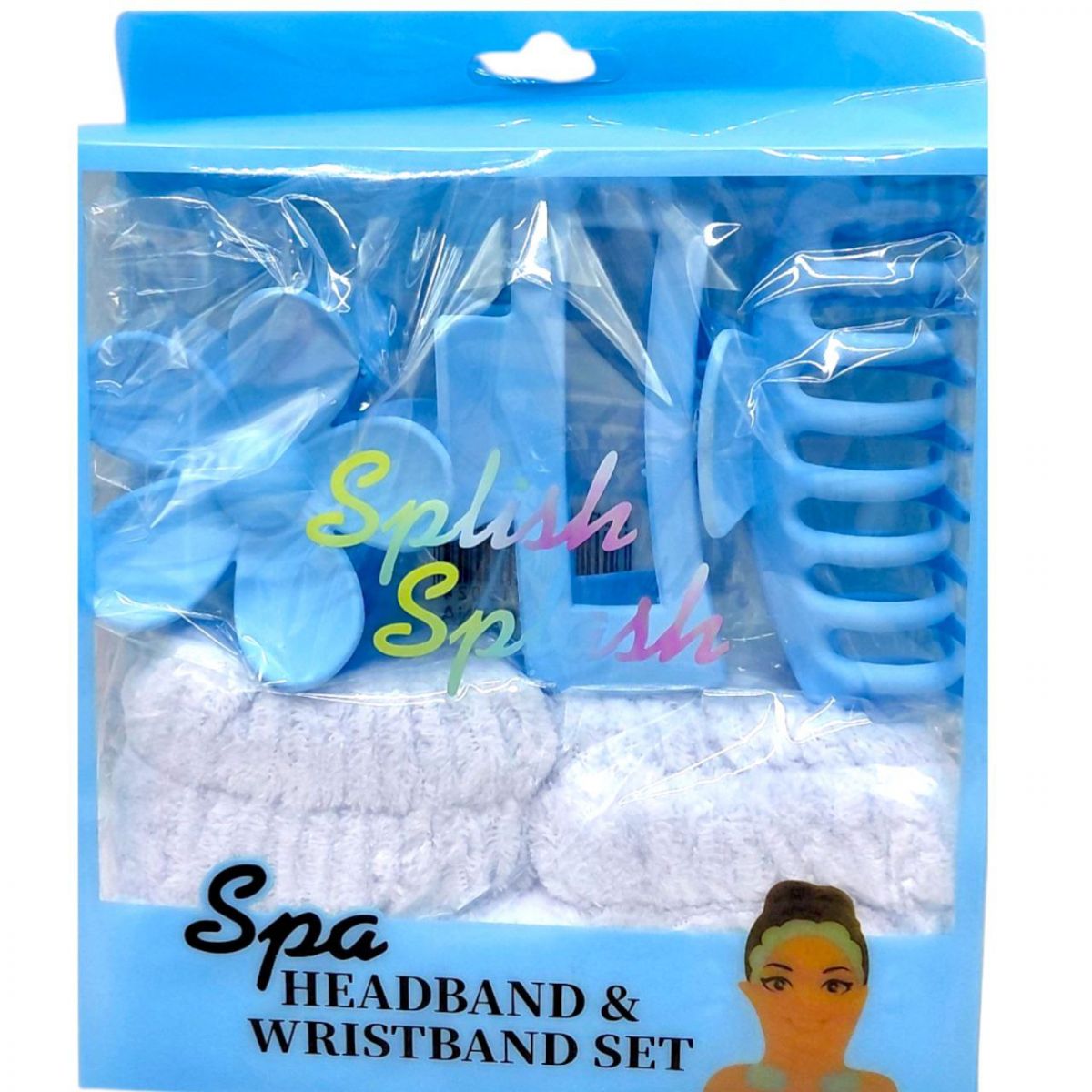 Подарунковий набір "Spa Headband &Wristband Set" блакитний  фото 1