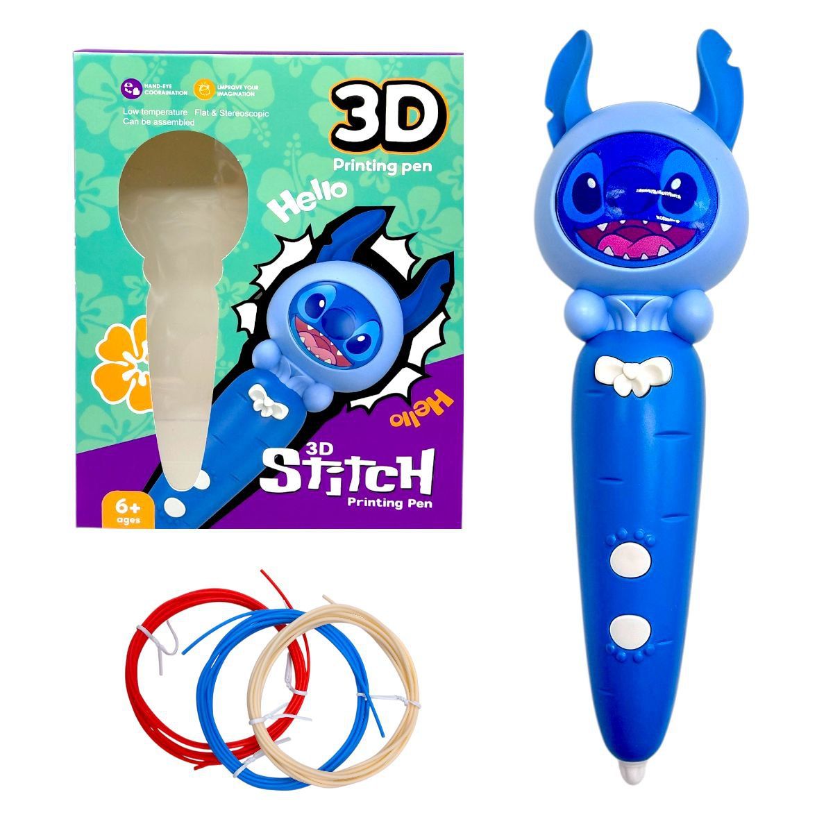 3D ручка Стіч (СИНІЙ)  фото 1