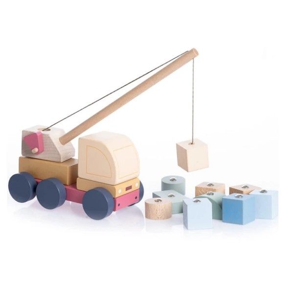 Машинка "Авто-кран" 2/Wooden toy "Crane truck" 2  фото 1