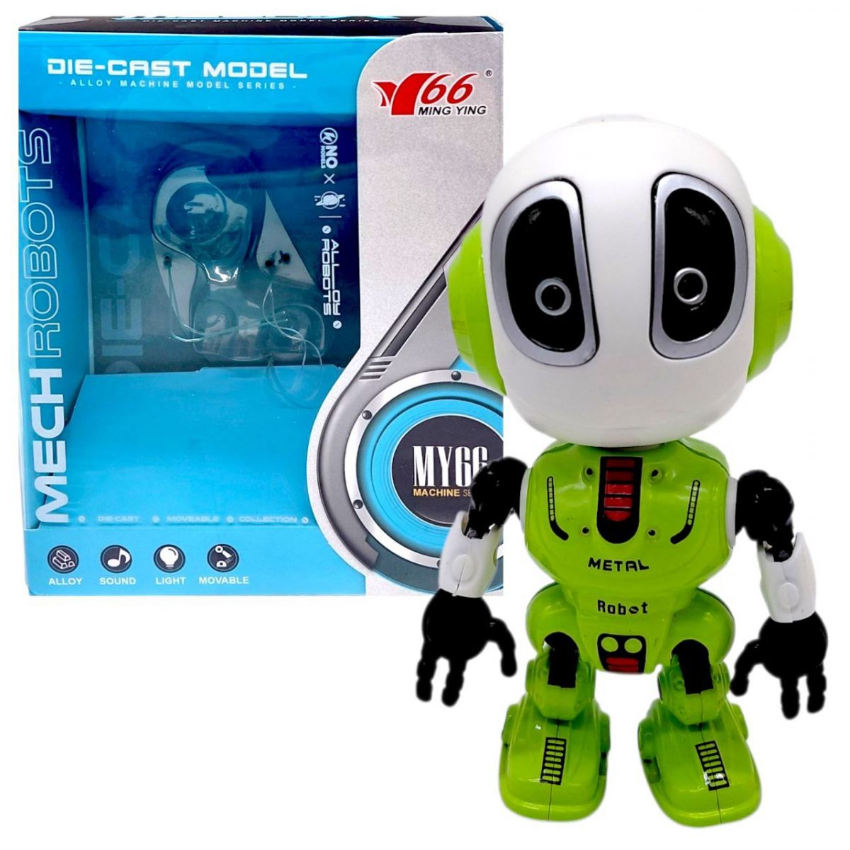 Металлический индуктивный робот, свет, звук (Салатовый)  фото 1