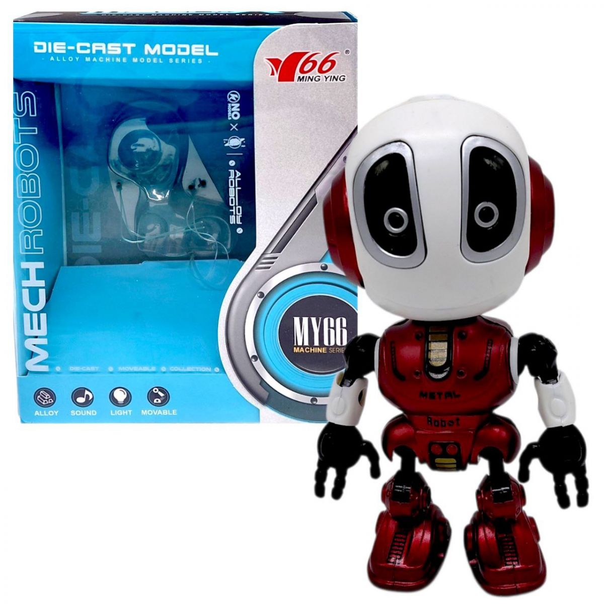 Металлический индуктивный робот, свет, звук (Красный)  фото 1