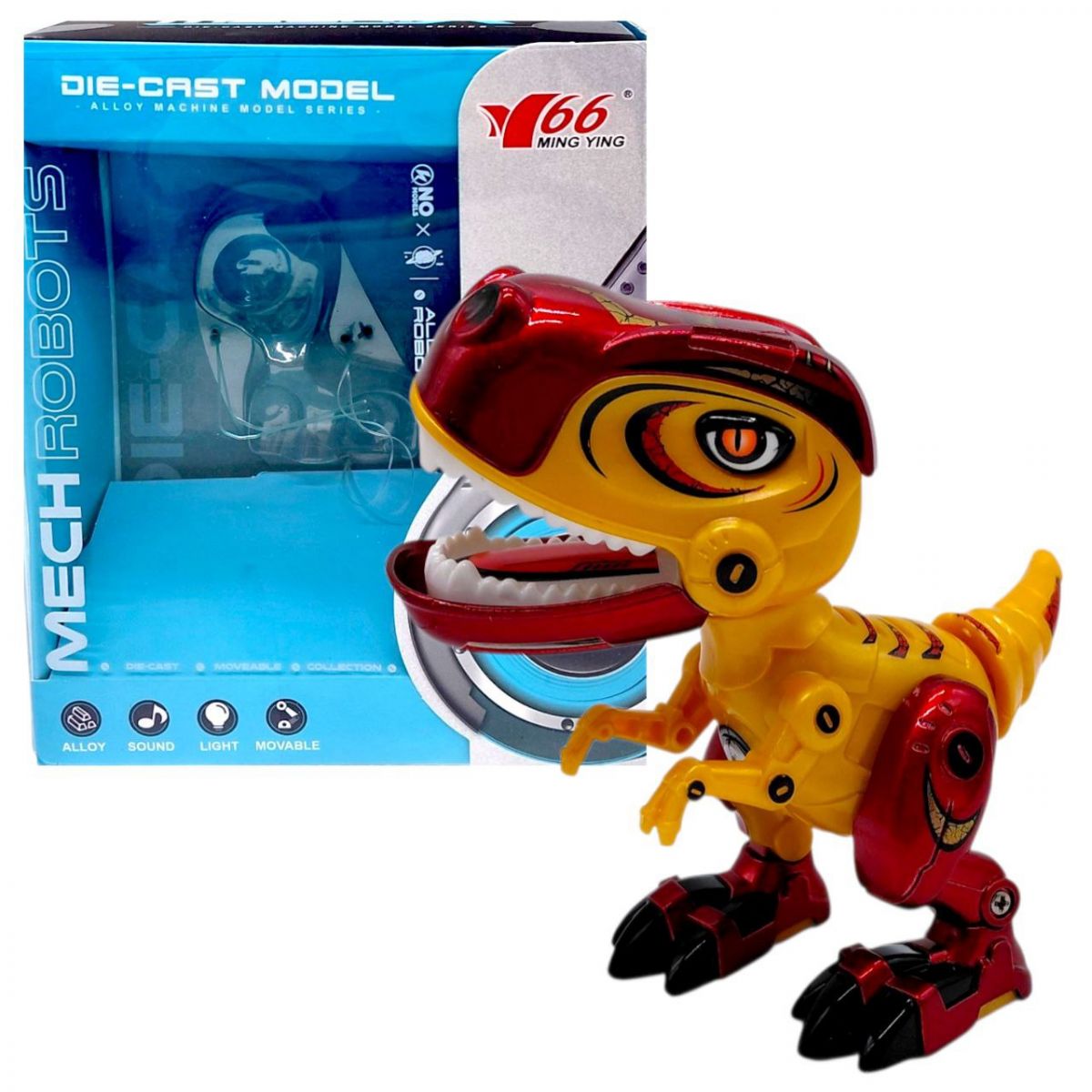 Металлический индуктивный робот, свет, звук (Желто-красный)  фото 1