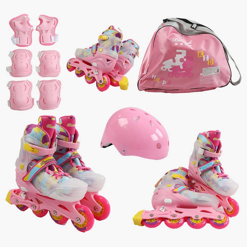 Ролики размер 35-38(6) колеса PU, d – 9 см, алюминиевая рама, подсветка колес, подшипник ABEC-7, в коробке  фото 1