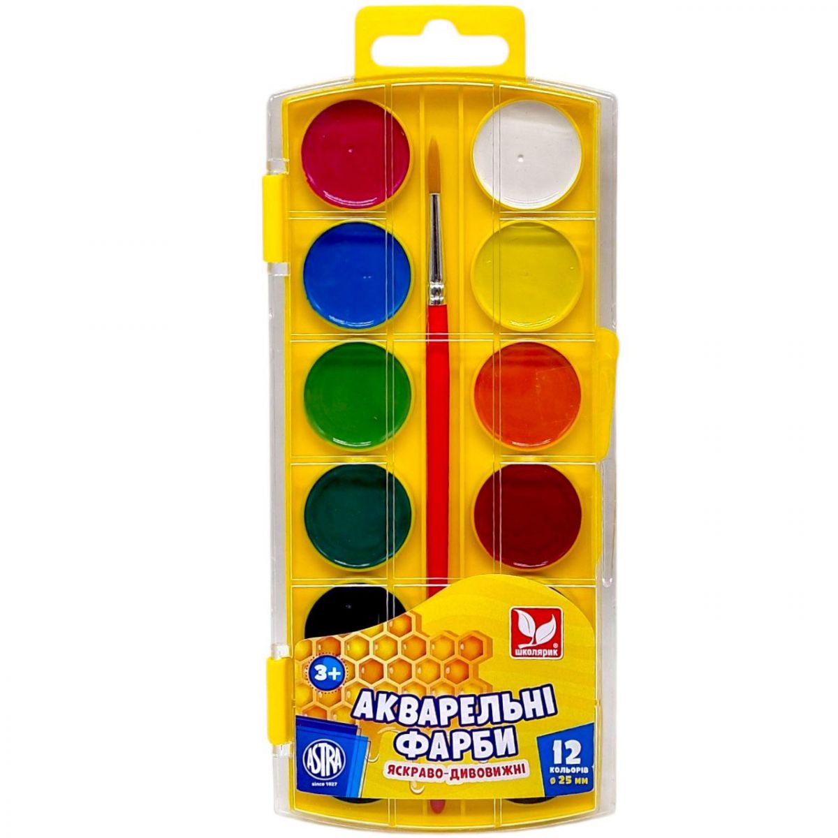 Фарби акварельні медові 12 кольорів  фото 1