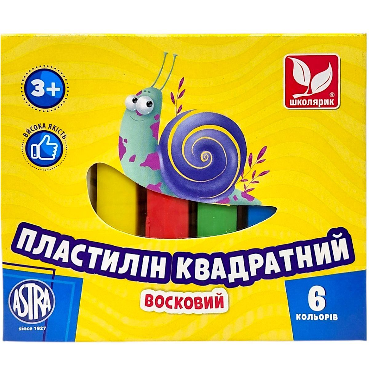 Пластилін квадратний восковий 6 кольорів  фото 1