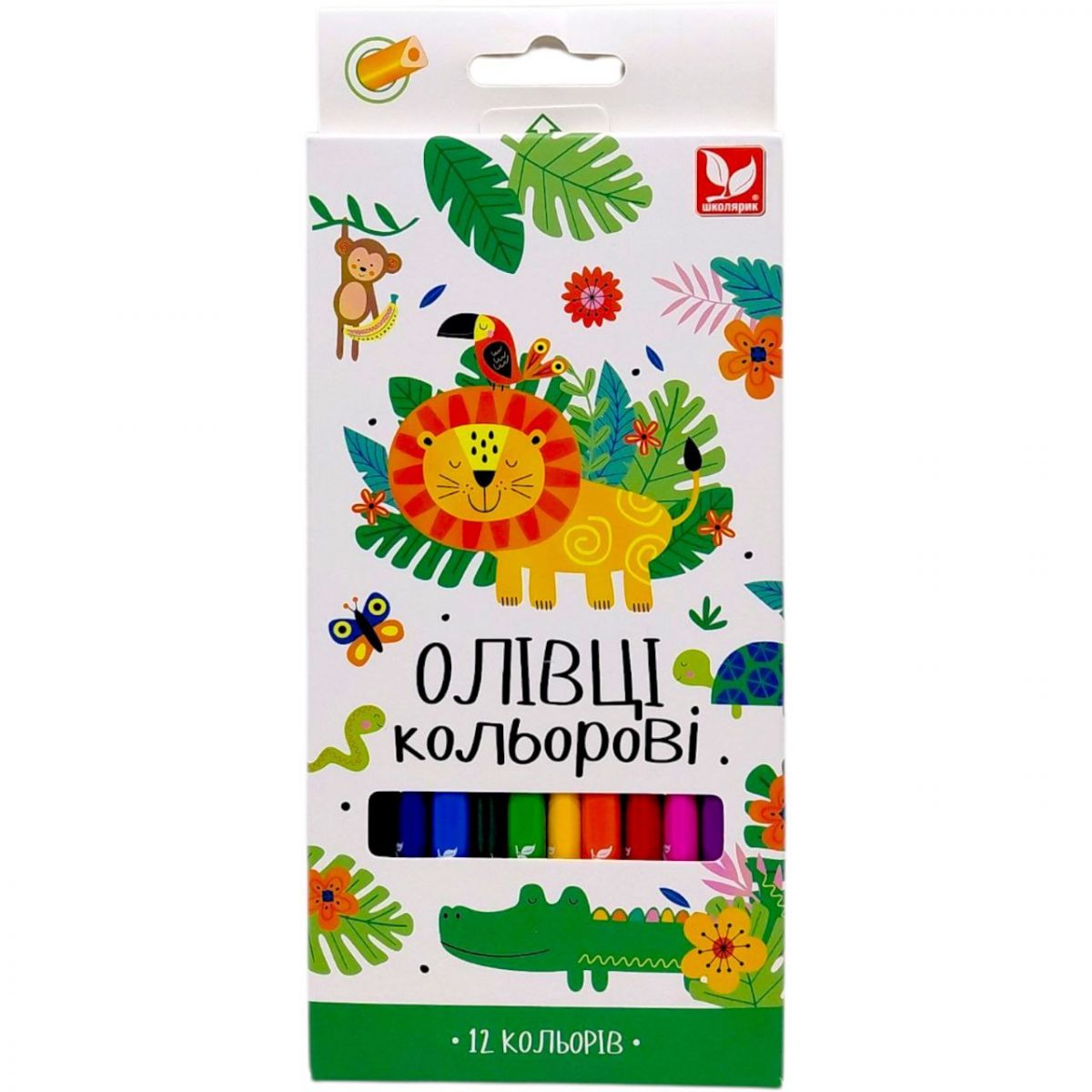 Олівці кольорові тригранні Школярик 12 кольорів  фото 1