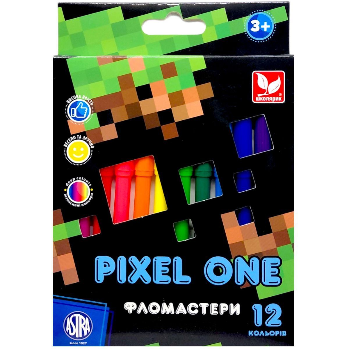 Фломастеры "Pixel One", 12 ярких цветов  фото 1
