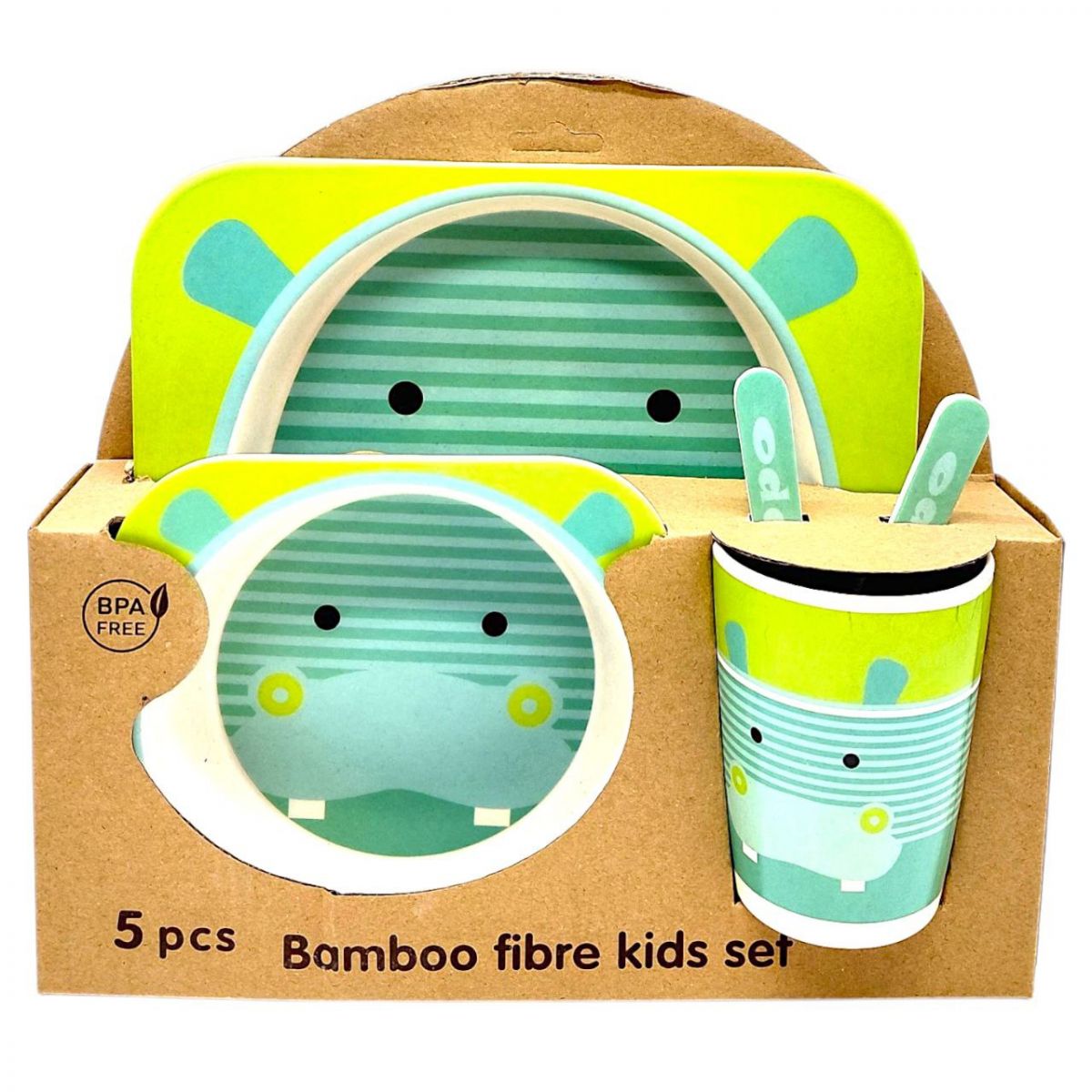 Набір дитячого бамбукового посуду (ГІПОПОТАМ)  фото 1
