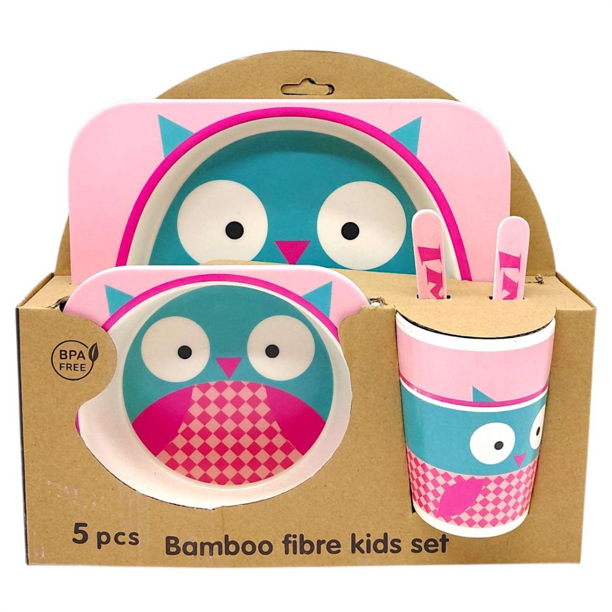 Набір дитячого бамбукового посуду (СОВА)  фото 1