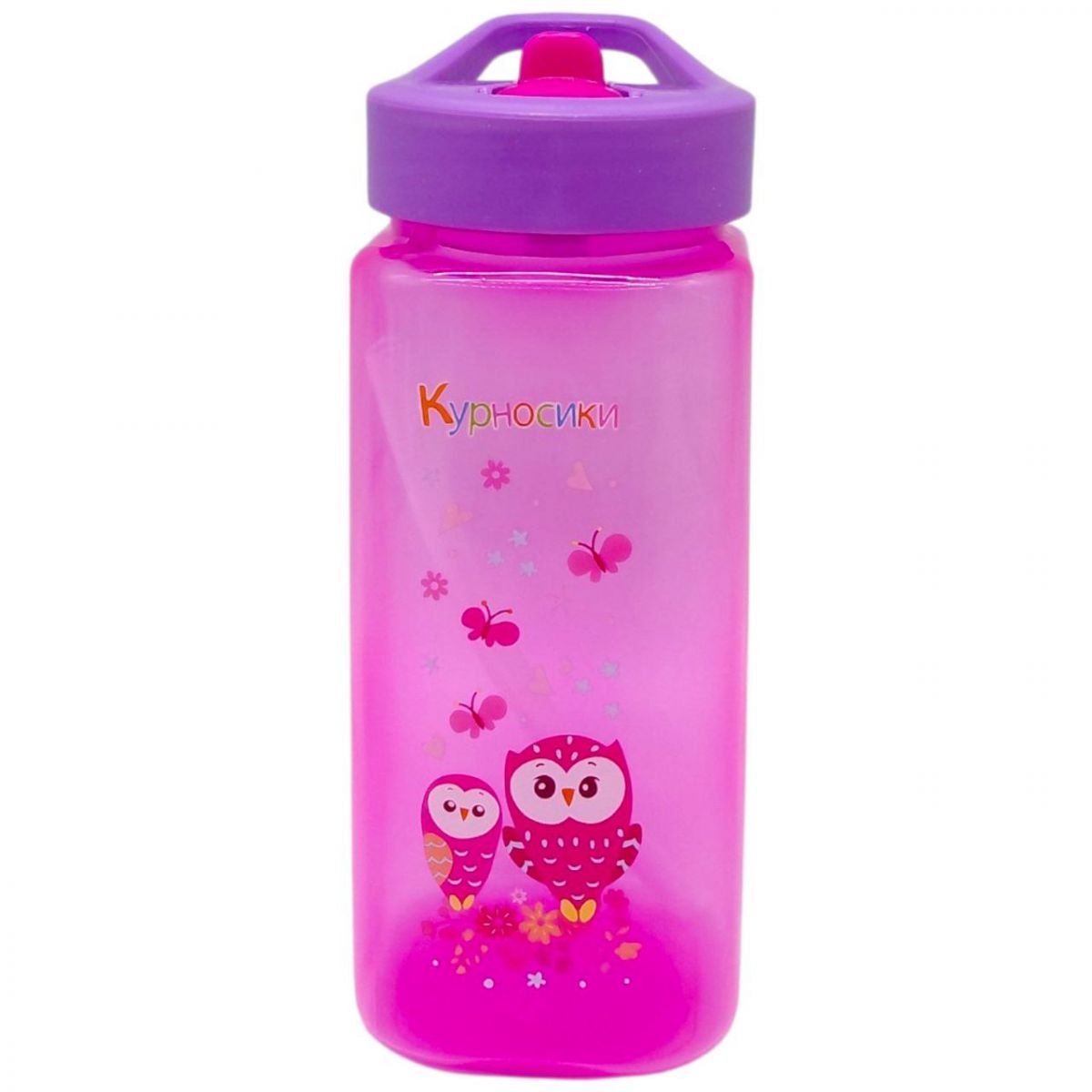 Поїлка зі складним носиком та силіконовою соломкою 420 мл (РОЖЕВА)  фото 1