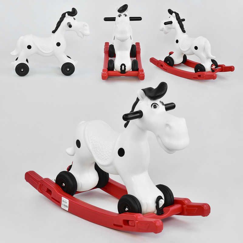 Качалка-каталка 2 в1 Конячка Pilsan ЧОРНІ РУЧКИ, знімний піддон, на коліщатках  фото 1