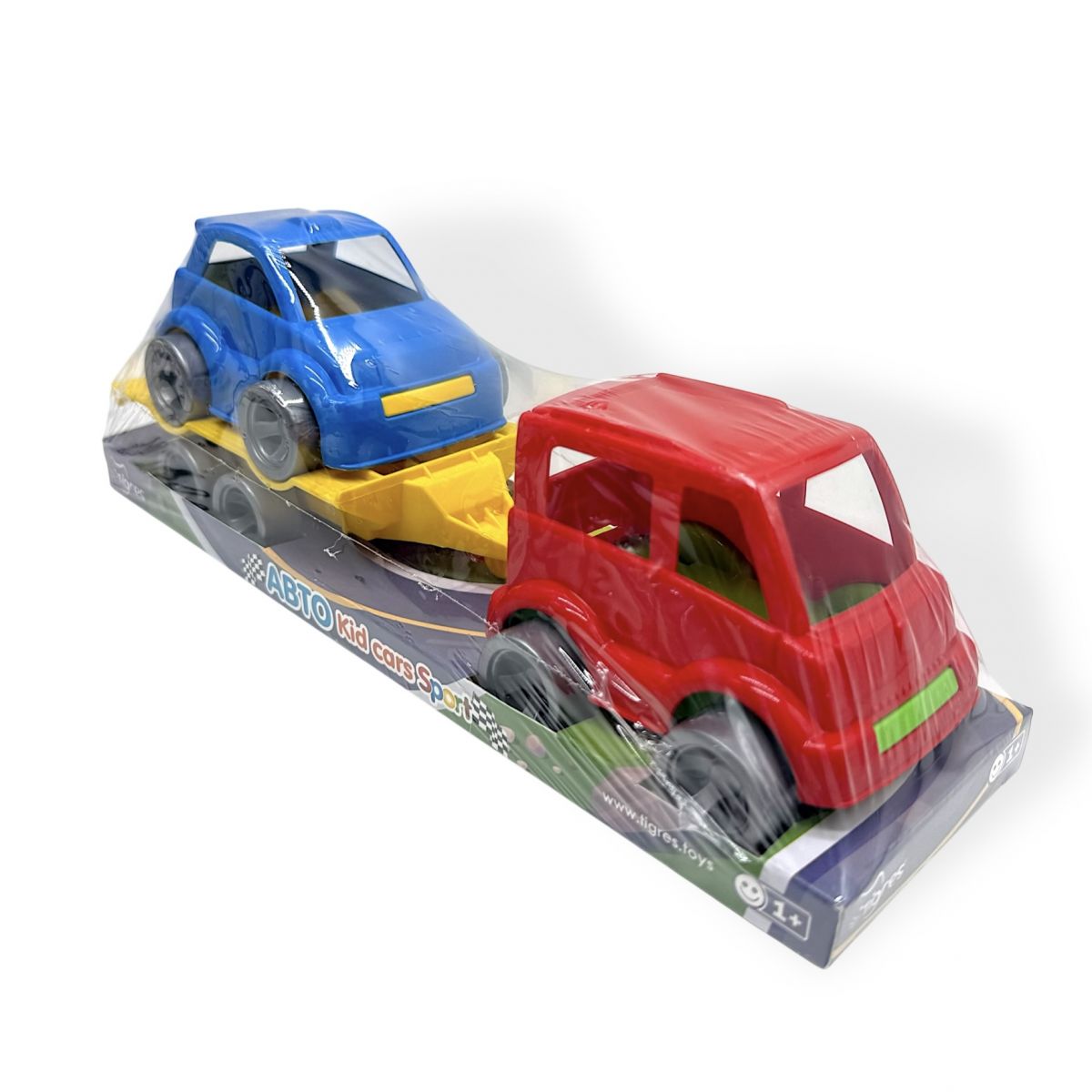 Набір авто Kid cars Sport (автобус червоний + машинка синя)  фото 1
