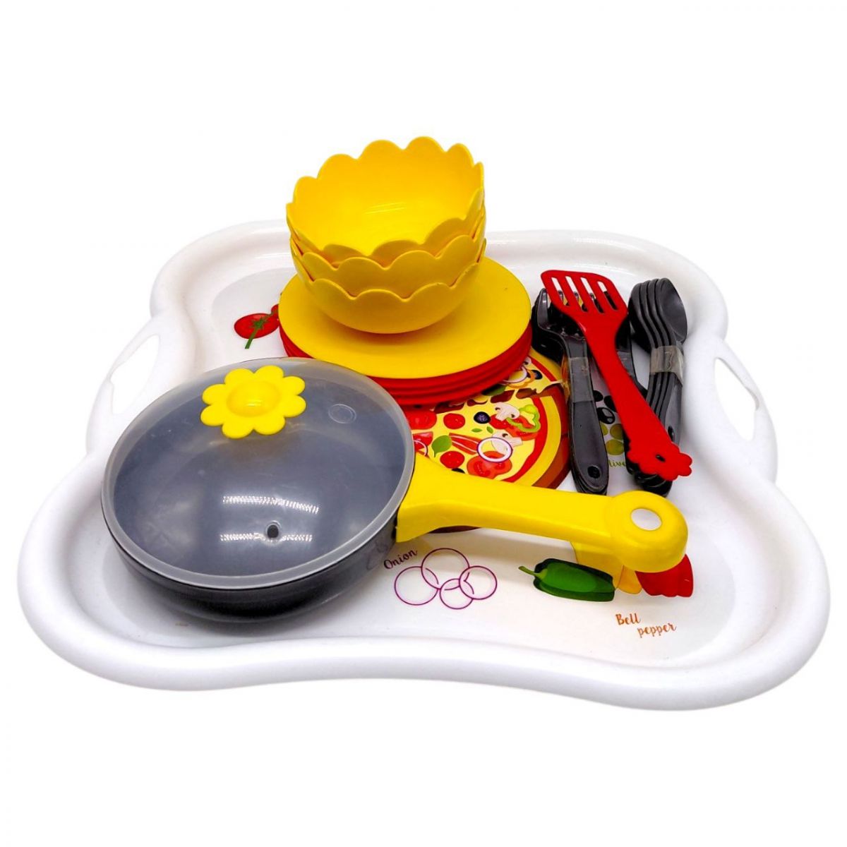 Набір посуду столовий Піца на підносі (БІЛИЙ)  фото 1